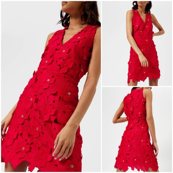 - MICHAEL‎ KORSFLORAL APPLIQUE LACE DRESS - Picture 1 of 2